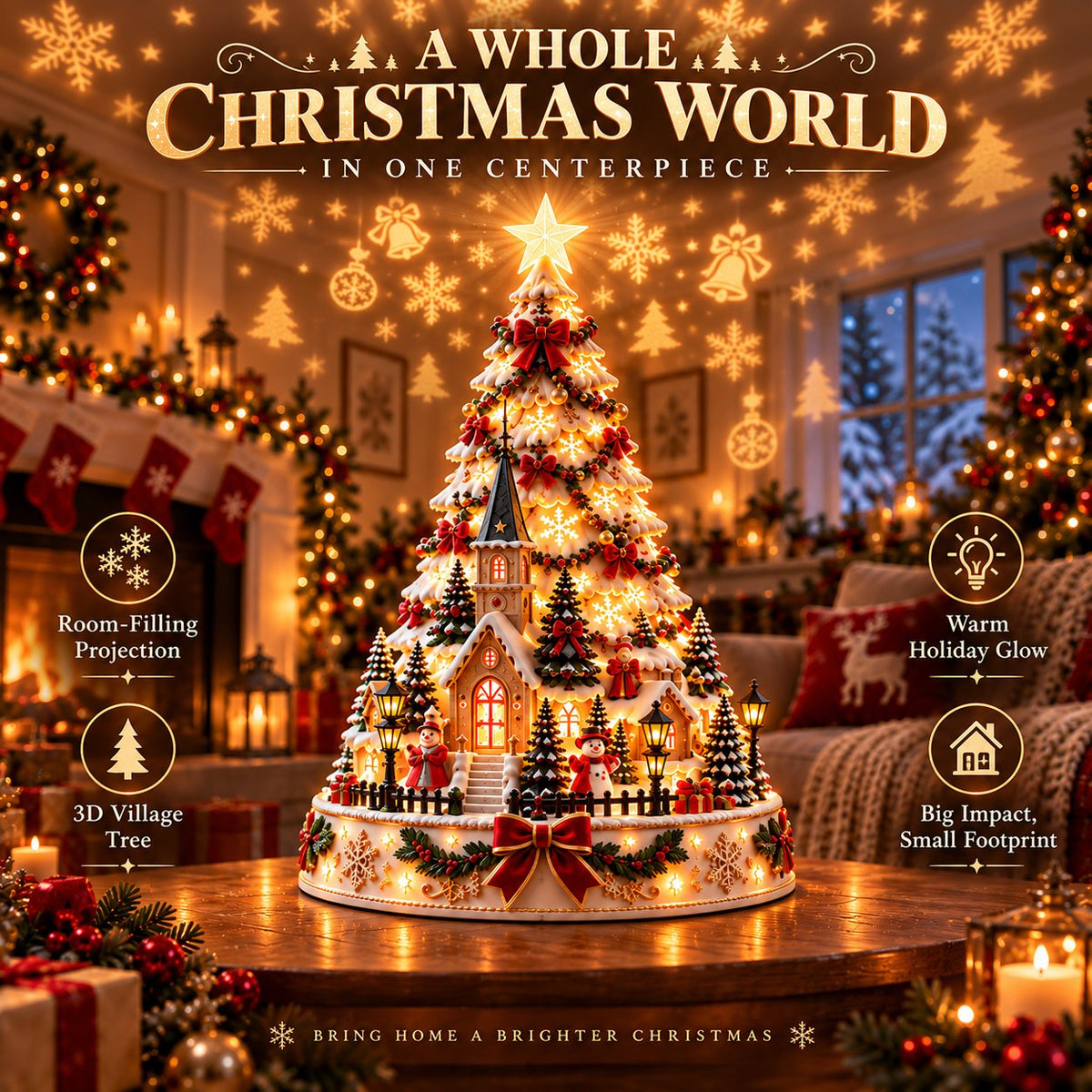 🌟Last day Promotion 🔥-🎄Christmas Village Lightscape Tree for Magical Holiday Decor 🏡