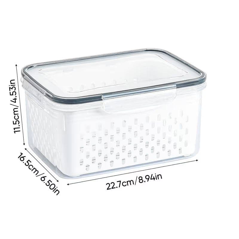 ⏰Last day Promotion 🔥-🥬 4-in-1 Draining Food Storage Container Keeps Fruits & Veggies Fresh & Organized ✨