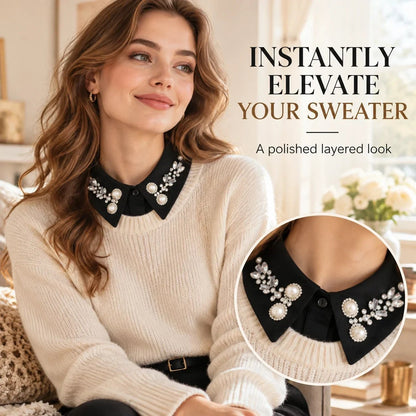 🔥 Holiday Celebration 50% OFF ✨-Add Instant Elegance with This Jeweled Detachable Collar 💎