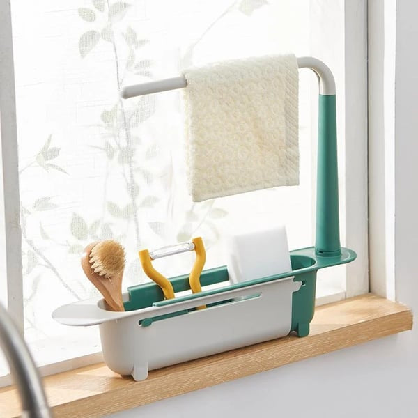 🔥Last day Promotion ⏰-🧽 Telescopic Sink Rack Perfect for Organizing Kitchen Essentials ✨
