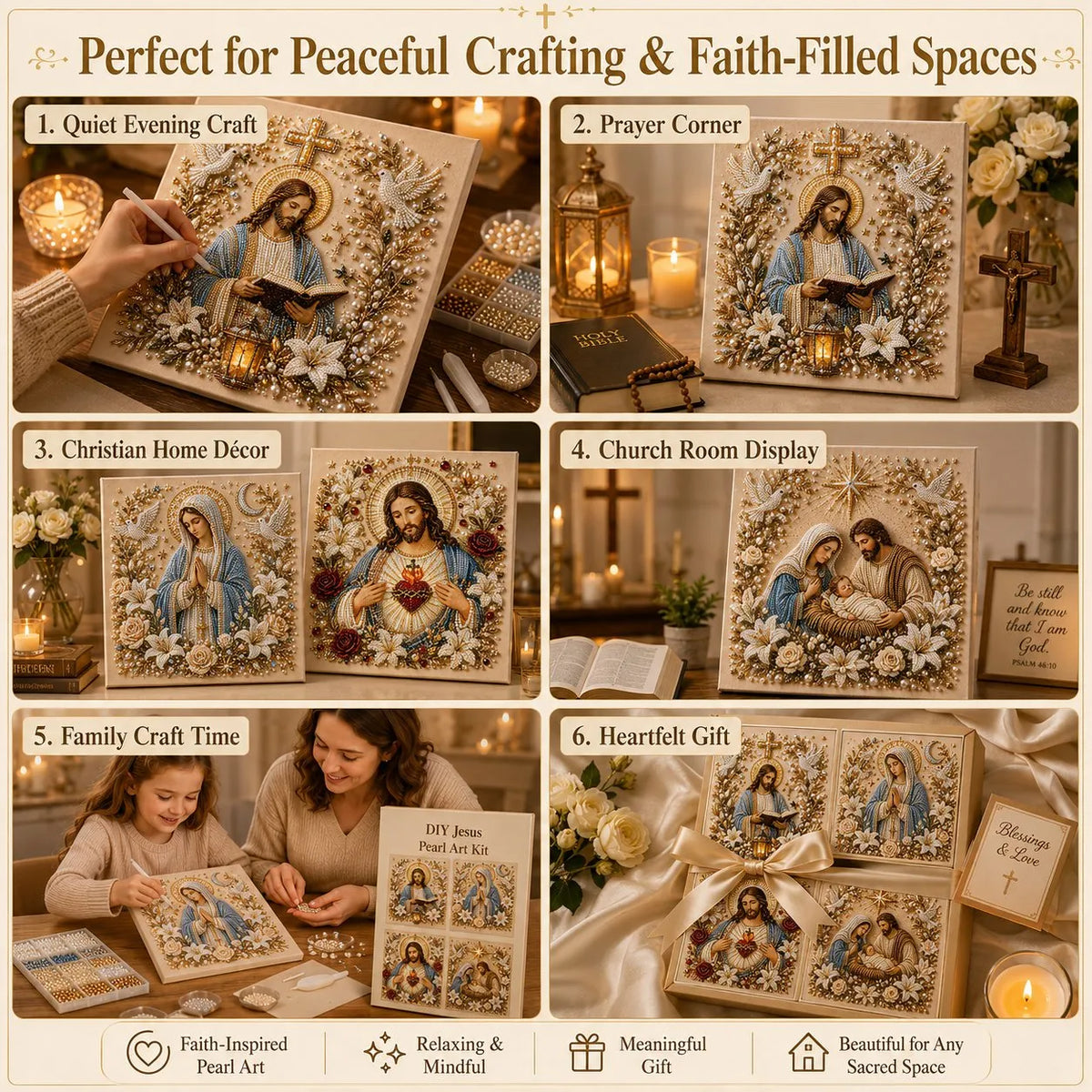 🔥 Last Day 75% OFF – ✝️DIY Jesus Pearl Art Kit – Faith-Inspired 3D Beaded Christian Wall Artwork