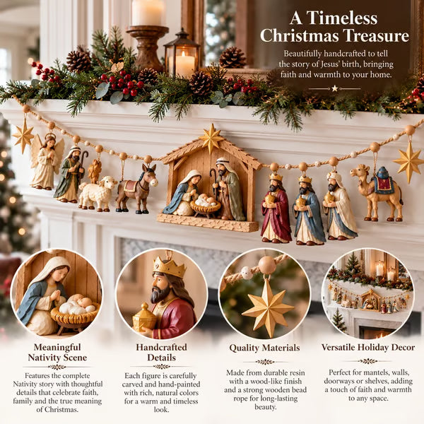 ✝️ 🎄 The Night Hope Was Born – Bethlehem Nativity Christmas Garland