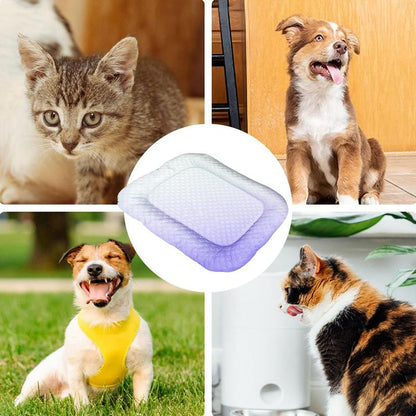 ⏰Last day Promotion 🔥-🐶 Ice Silk Pet Cooling Mat Keeps Dogs Cats Cool Relaxed All Summer ☀️❄️