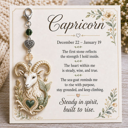 ⏰Holiday Celebration 50% OFF🔥 -✨ Personalized Zodiac Birthstone Keychains & Cards  ♈💎
