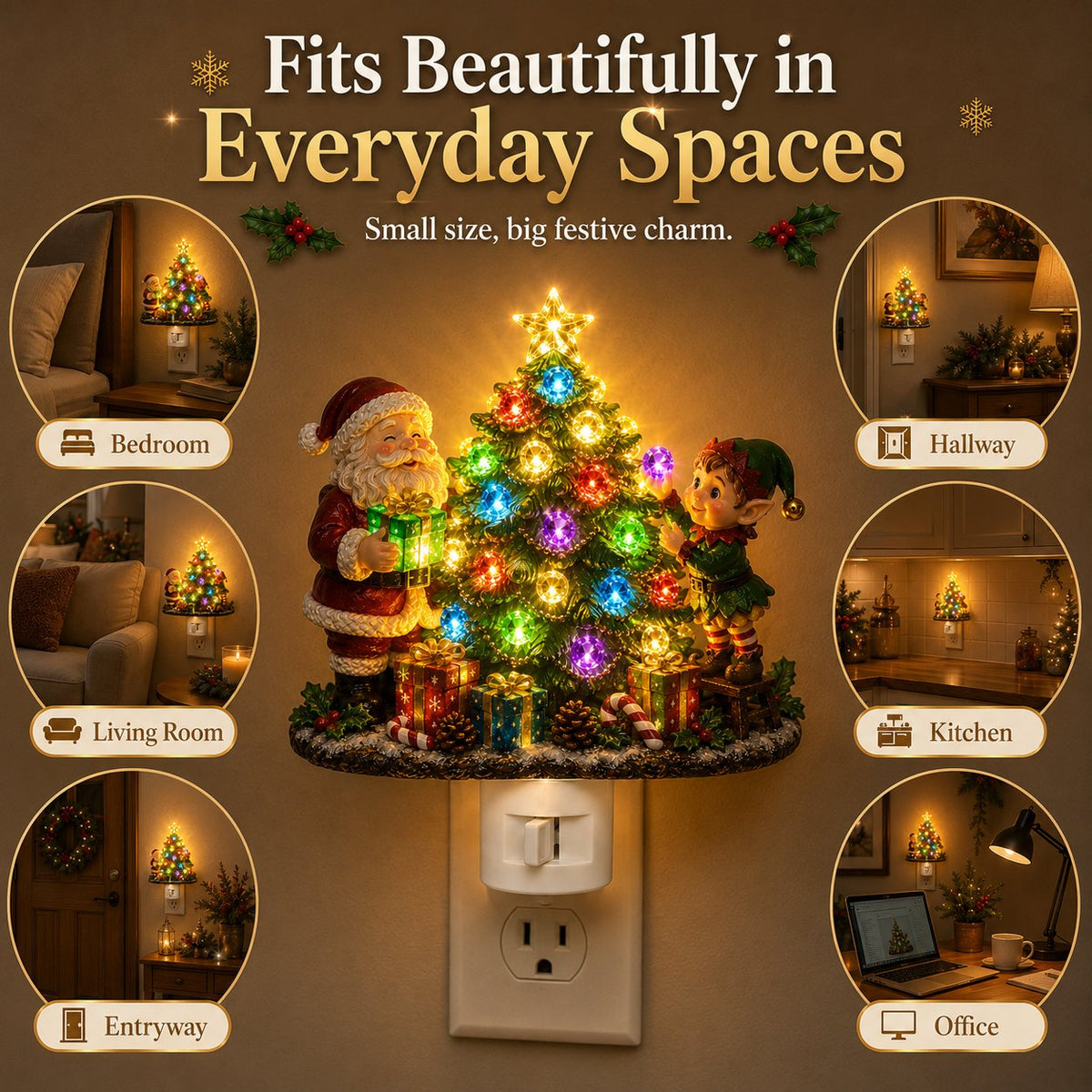 ⏰Last day Promotion 🔥-🎄 Jeweled Christmas Tree Night Light Adds Cozy Holiday Sparkle ✨