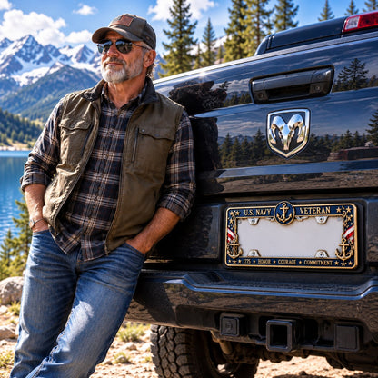 🇺🇸🦅 Honor Their Service – U.S. Military Veteran Commemorative License Plate Frame