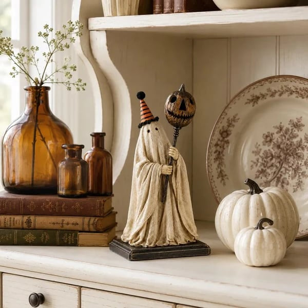 ⏰Last Day 50% OFF✨-👻 Spooky Glowing Ghost Figurine Perfect for Halloween Home & Party Decor 🎃✨
