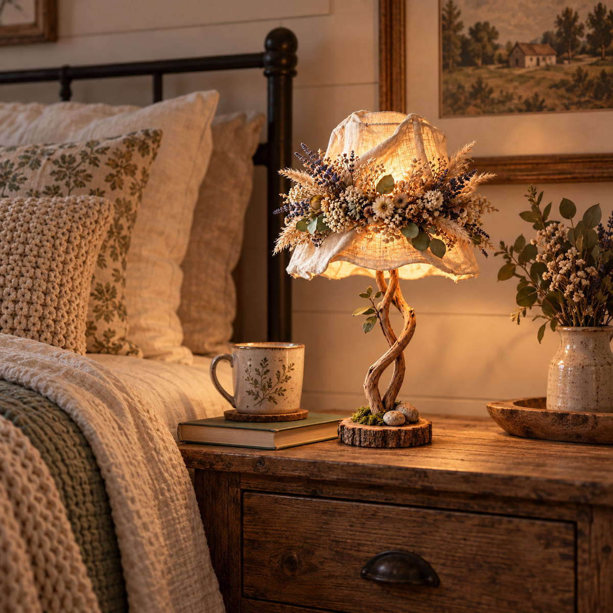 🔥 Last Day 50% OFF✨-Botanical Woodland Table Lamp 🌿