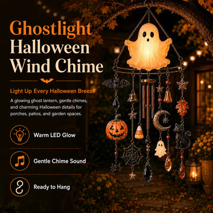 🔥Last day Promotion ✨-👻 Haunted Glow Ghost Wind Chime Adds Spooky Charm to Your Garden & Porch 🎃✨