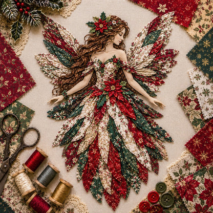 ⏰Last day Promotion 🔥-🧚Premium Fairy Patchwork DIY Kit for Whimsical Layered Fabric Art & Magical Floral Wall Decor 🌸