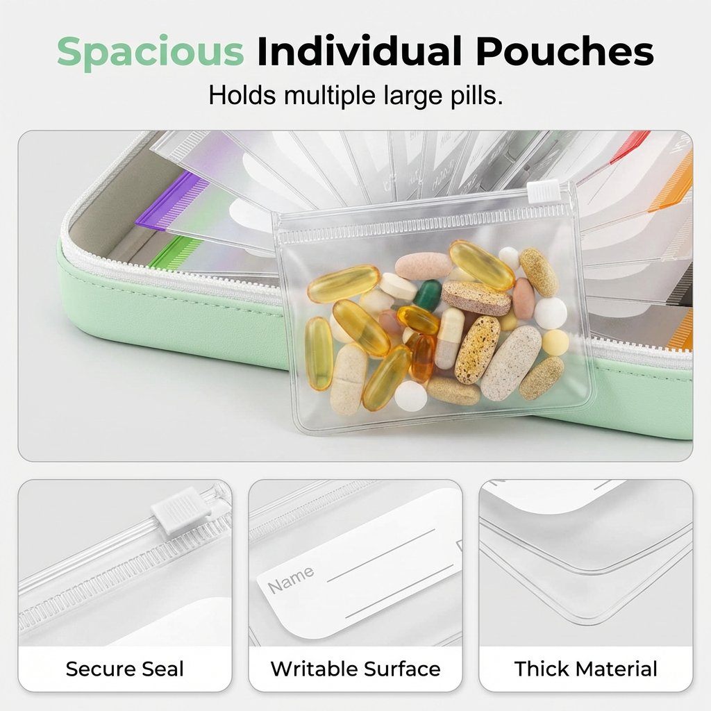 💊💧 A8 Waterproof Pill Pouch Set – 7–14 Day Storage, Crush-Resistant & Travel-Friendly ✨🧳