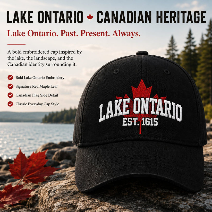 🔥 Last Day 50% OFF✨-🧢Lake Ontario Forever Embroidered Cotton Cap for Timeless Heritage Style 🌊✨