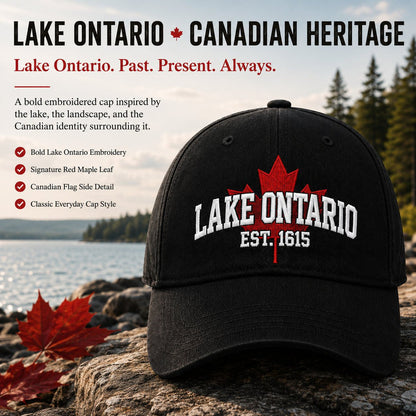 🔥 Last Day 50% OFF✨-🧢Lake Ontario Forever Embroidered Cotton Cap for Timeless Heritage Style 🌊✨