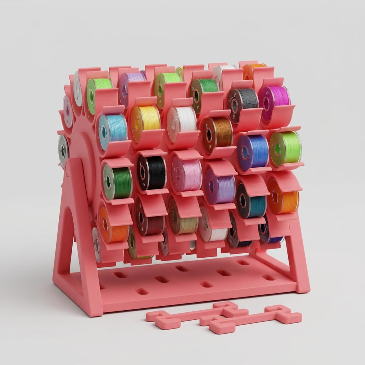 🧵360° Rotating Bobbin Organizer – Holds 60 A-Size Bobbins