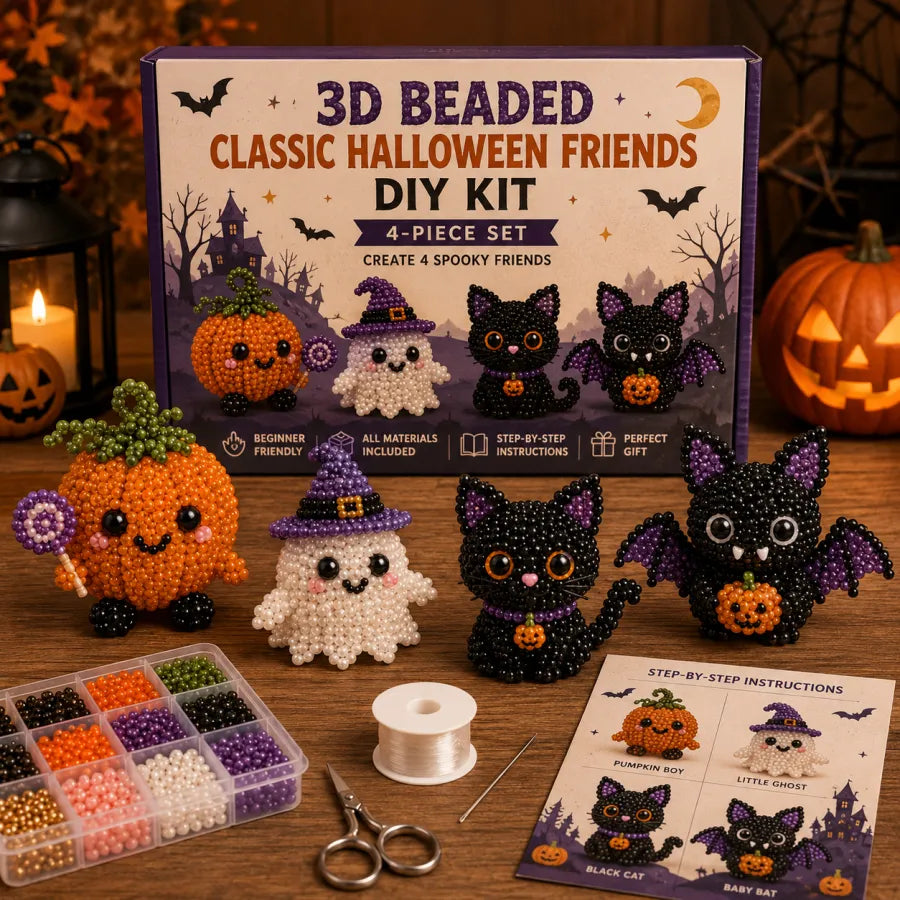 ⏰Last day Promotion 🔥-Halloween 3D Beaded Character Kit – 🎃Handmade Spooky Party Decorations