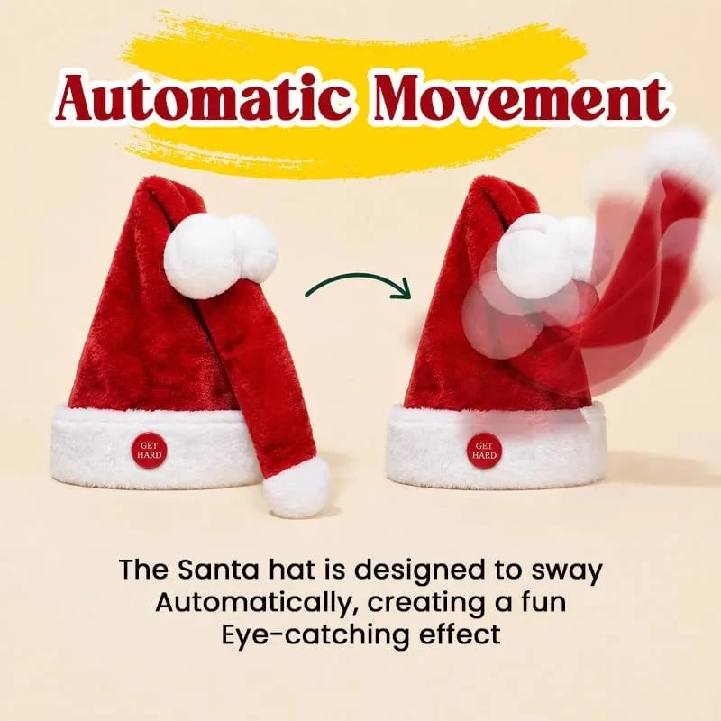 🎄Last day Promotion 🔥-🎅Animated Naughty Santa Hat for Funny Christmas Party Fun & Holiday Laughs 😂