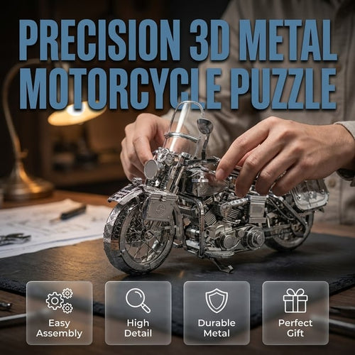 ⏰Last day Promotion 🔥-🏍️ Premium 3D Metal Motorcycle Puzzle for Creative DIY Builders ✨