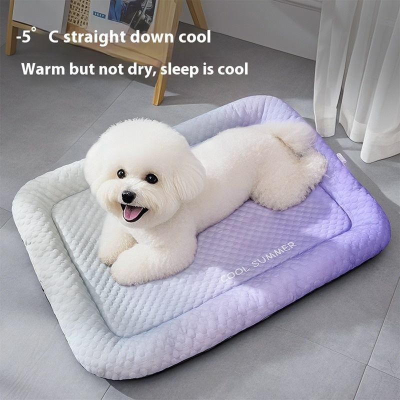 ⏰Last day Promotion 🔥-🐶 Ice Silk Pet Cooling Mat Keeps Dogs Cats Cool Relaxed All Summer ☀️❄️