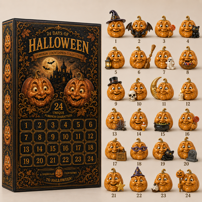 🎁 Last Day 50% OFF✨-🎃24-Day Christmas Countdown Advent Calendar with Halloween Pumpkin Ornaments🎄