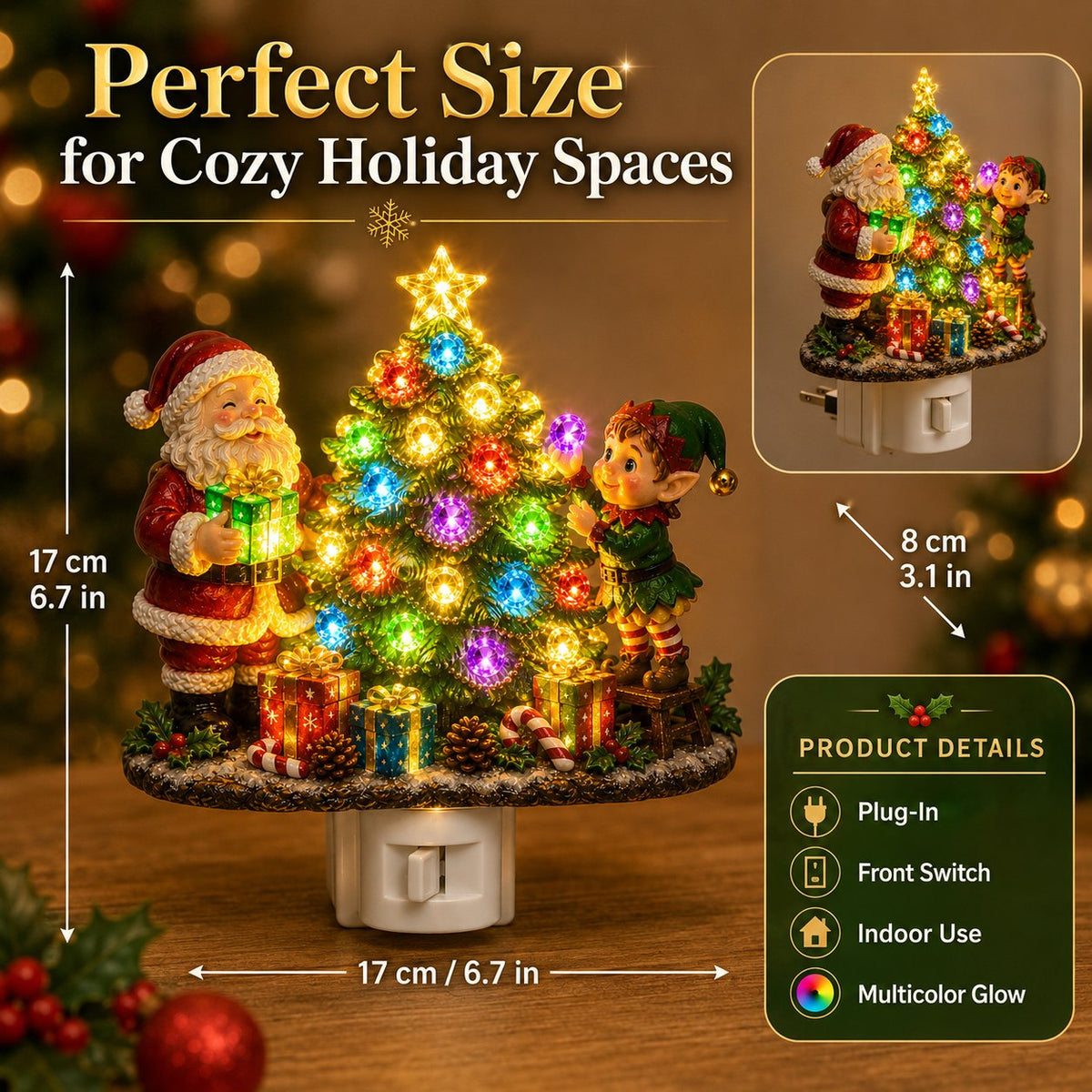 ⏰Last day Promotion 🔥-🎄 Jeweled Christmas Tree Night Light Adds Cozy Holiday Sparkle ✨