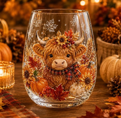 🍂✨ Autumn Harvest Whiskey Glass Set – Vintage Red Pattern Glassware 🍁