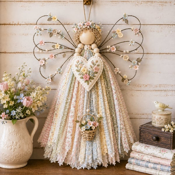 ⏰Last day Promotion 🔥-✨ DIY Angel Fabric Hanging Kit for Peaceful Crafting & Beautiful Home Decor 🪽
