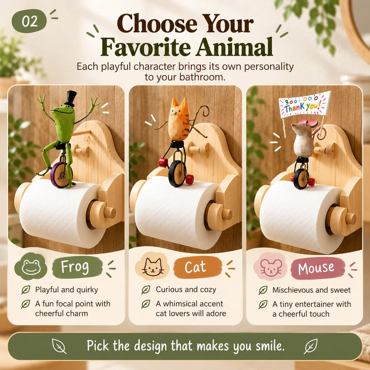 🐸 Creative Animal Toilet Paper Holder