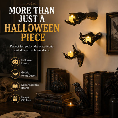 🔥 Last Day 50% OFF✨-🖤 3D Haunted Hand Candle Holders – 3PCS Spooky Halloween Decor 🕯️