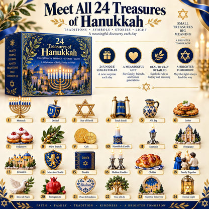 ⏰Last day Promotion 🔥-🕎 24 Treasures of Hanukkah Countdown Calendar for Meaningful Traditions, Symbols & Light ✨