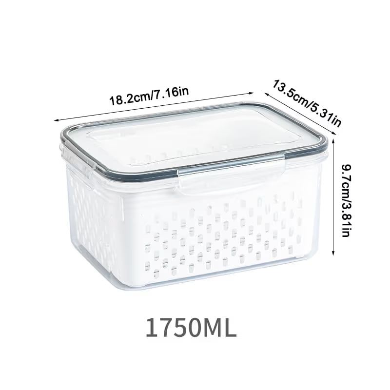 ⏰Last day Promotion 🔥-🥬 4-in-1 Draining Food Storage Container Keeps Fruits & Veggies Fresh & Organized ✨