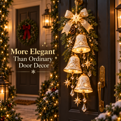 🔔Last day Promotion 🔥-✨Golden Bell Christmas Door Decor 💛