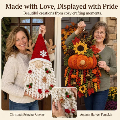 ⏰Last day Promotion 🔥-🧶 DIY 3D Crochet Door Hanger Kit for Creative Seasonal Home Decor ✨💕