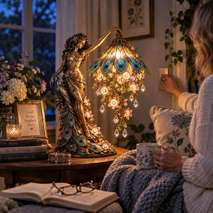 🎁 Last Day 50% OFF✨-✨Peacock Goddess Table Lamp| Elegant LED Decor Lamp🦚