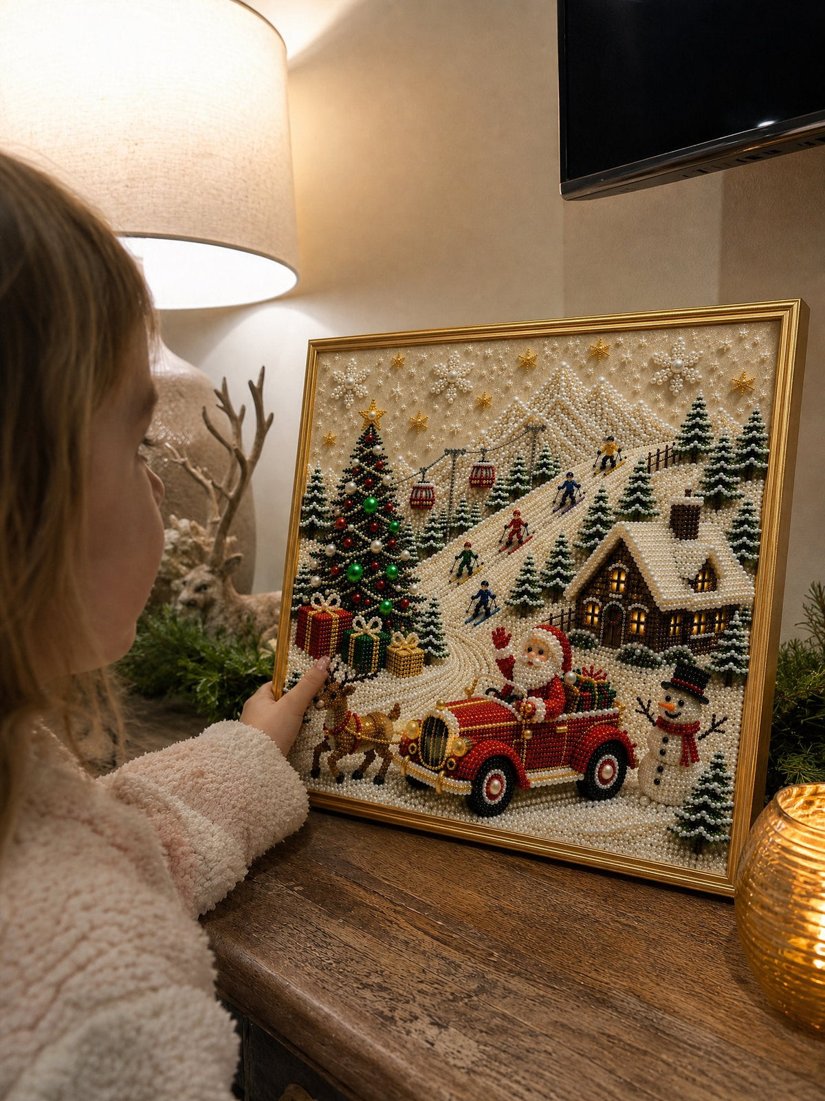 🎅🎄Premium 3D Pearl Christmas Wall Decoration Set – DIY Holiday Decor⛄️❄️