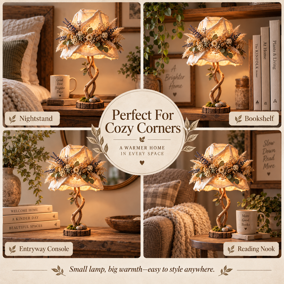 🔥 Last Day 50% OFF✨-Botanical Woodland Table Lamp 🌿