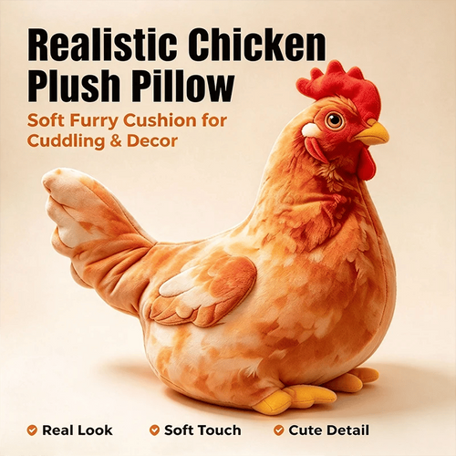 🐔Last day Promotion 🔥-☁️ Realistic Chicken Plush Pillow – Cute Cozy Farmhouse Decor Cushion 🏡