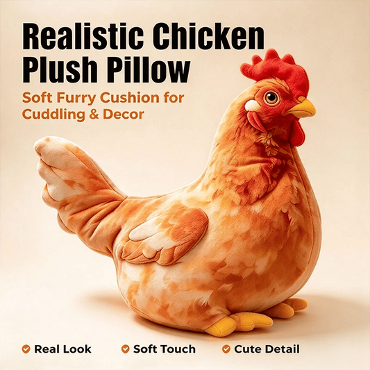 🐔Last day Promotion 🔥-☁️ Realistic Chicken Plush Pillow – Cute Cozy Farmhouse Decor Cushion 🏡