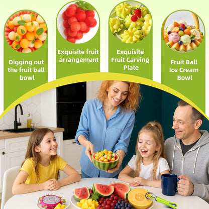 🔥 Last Day 50% OFF✨-🍉 4-in-1 Melon Baller Set for Easy Fruit Scooping, Cutting & Creative Carving 🍓