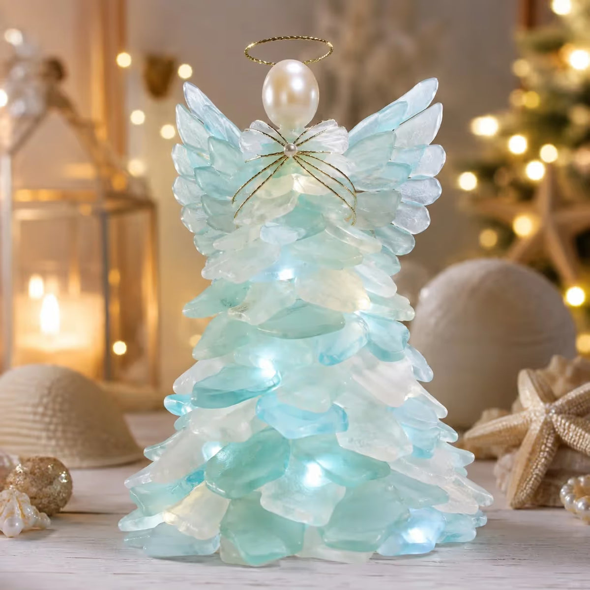 🎁Last Day 50% OFF✨-🎅 Lighted Sea Glass Santa DIY Kit for Easy, Festive Christmas Decorating ✨