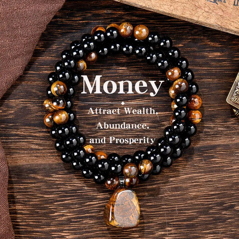 ✨ Crystal Money Attraction Necklace with Green Aventurine & Tiger Eye Pendant 💚