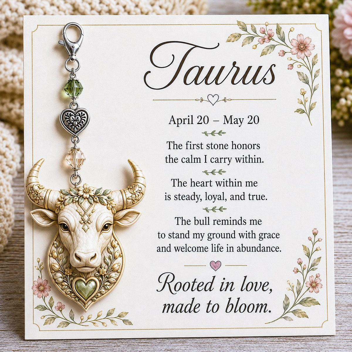 ⏰Holiday Celebration 50% OFF🔥 -✨ Personalized Zodiac Birthstone Keychains & Cards  ♈💎