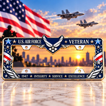 🇺🇸🦅 Honor Their Service – U.S. Military Veteran Commemorative License Plate Frame