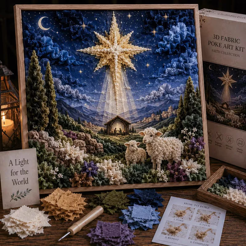 🎁Last Day 50% OFF✨-✝️3D Christian Fabric Poke Art Kit for Meaningful & Relaxing DIY Crafting 🙏