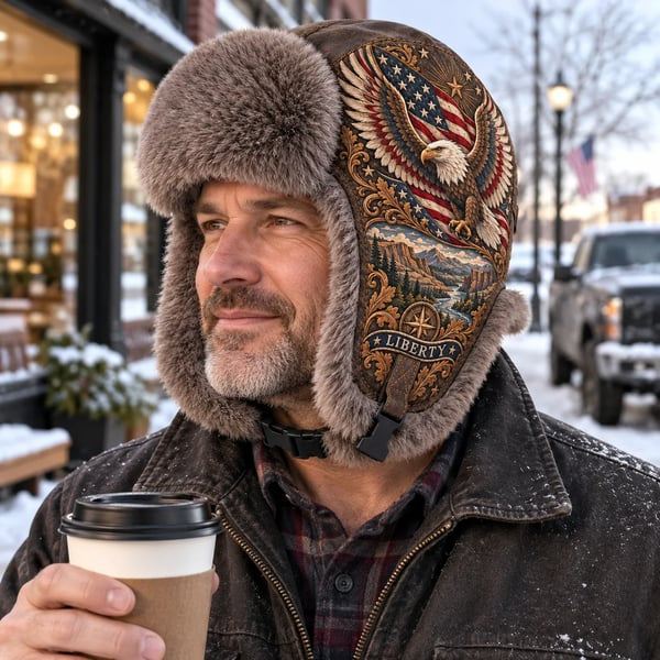 Wings of Liberty trapper hat design