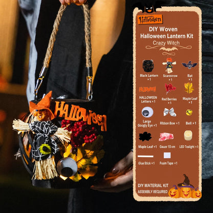 ⏰Last day Promotion 🔥-🎃 DIY Light-Up Halloween Trick-or-Treat Basket Kit for a Fun & Spooky Night ✨