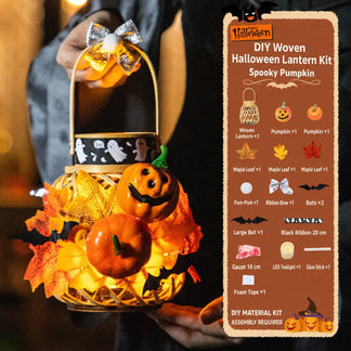 ⏰Last day Promotion 🔥-🎃 DIY Light-Up Halloween Trick-or-Treat Basket Kit for a Fun & Spooky Night ✨