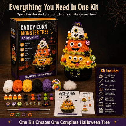 🎃Last day Promotion ⏰-Last day Promotion 🔥-🧶DIY Halloween Crochet Tree Kit for a Spooky & Fun Tabletop Decoration 👻