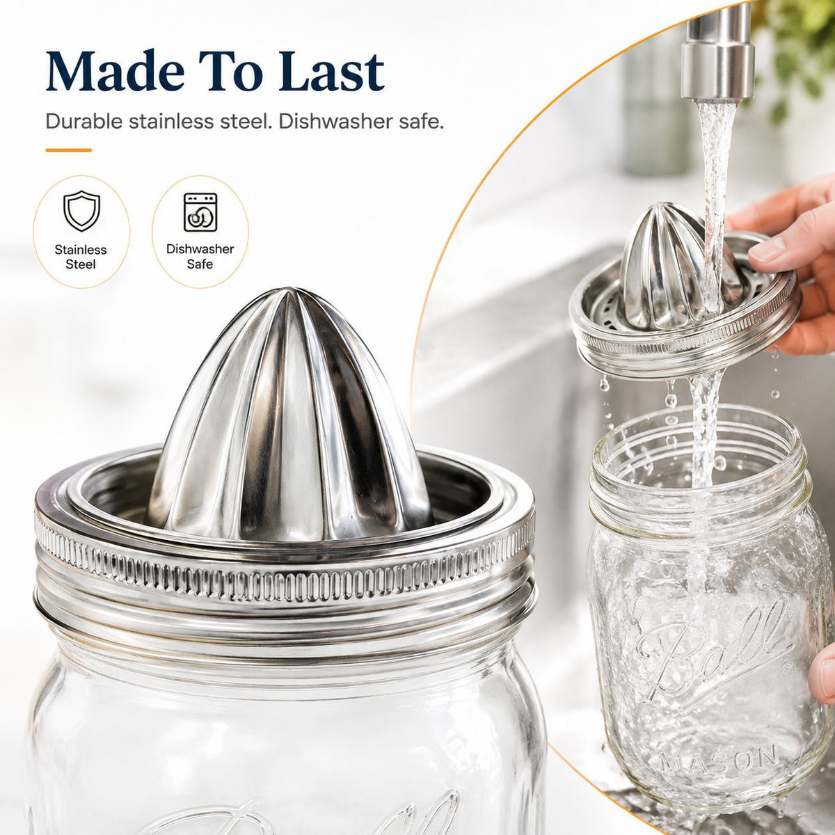 🔥 Holiday Celebration 50% OFF ✨-🍋Stainless Steel Wide Mouth Mason Juicer for Easy, Fresh Homemade Juicing 🍊