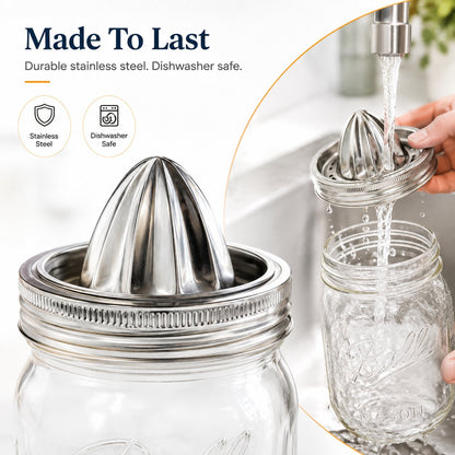 🔥 Holiday Celebration 50% OFF ✨-🍋Stainless Steel Wide Mouth Mason Juicer for Easy, Fresh Homemade Juicing 🍊
