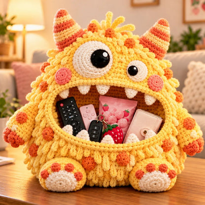 👾 Last Day 50% OFF✨-🧶Cute Hungry Monster Crochet Storage Buddies for Clutter ✨
